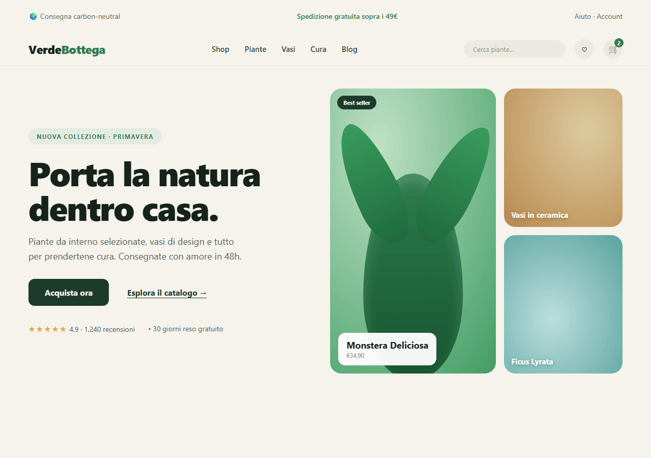 Verde Bottega — E-commerce · Shopify