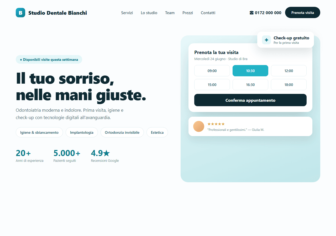 Studio Bianchi — Sanitario · Web design