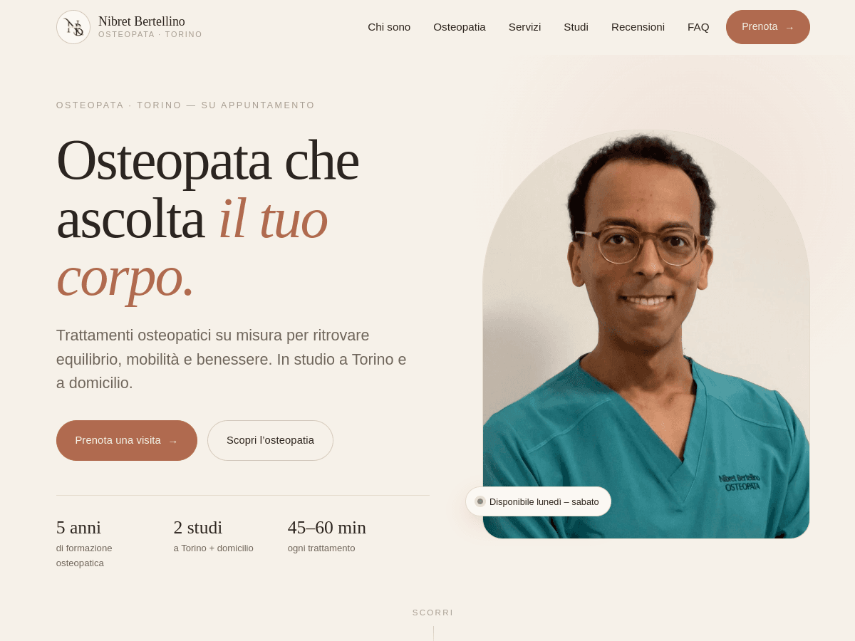 Osteopata Torino — Salute · Web + SEO