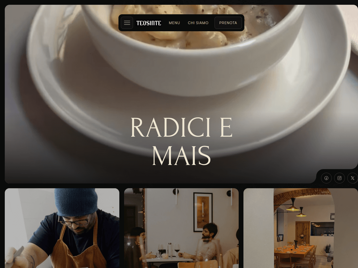 Teosinte — Ristorante · Web Design